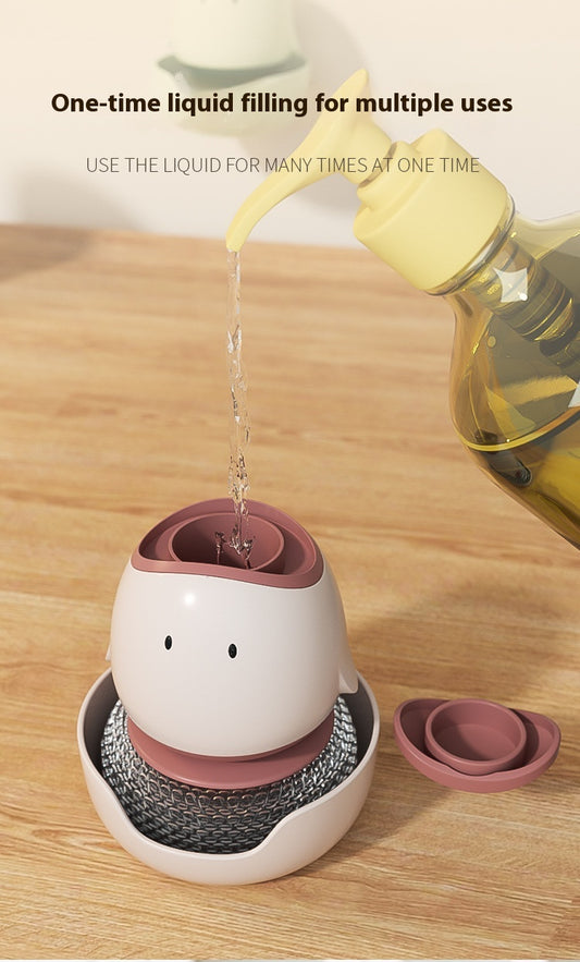 Automatic Soap-Dispensing Dishwashing Brush | Liquid-Filling Kitchen Scrubber