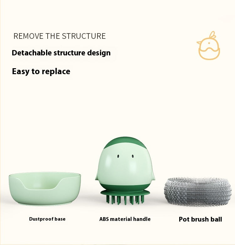 Automatic Soap-Dispensing Dishwashing Brush | Liquid-Filling Kitchen Scrubber