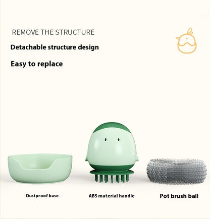 Automatic Soap-Dispensing Dishwashing Brush | Liquid-Filling Kitchen Scrubber